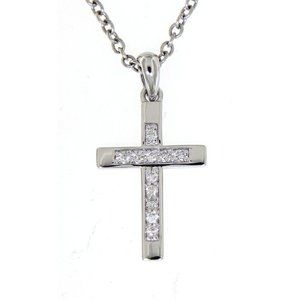 Real Diamonds Cross Fine Pendant White Gold